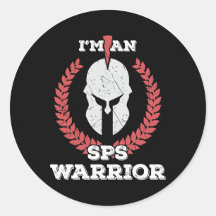 Ich bin ein Sps Warrior Stiff Person Syndrome Awar Runder Aufkleber