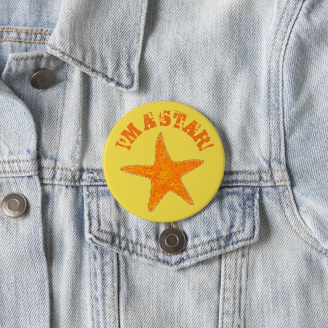 Ich bin ein Star (Fisch) Starfish Beach Vacation O Button (Beispiel)