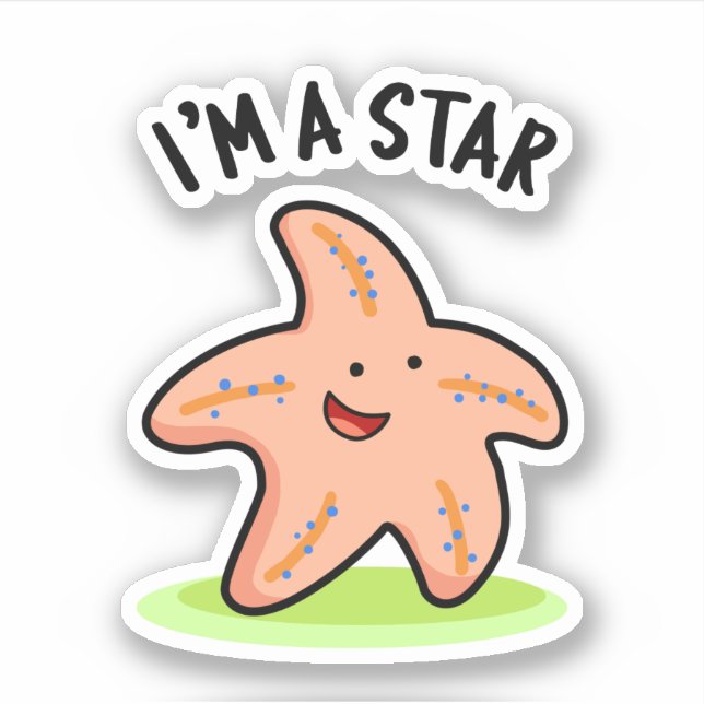 Ich bin ein Star Funny Starfish Pun Aufkleber (Vorderseite)