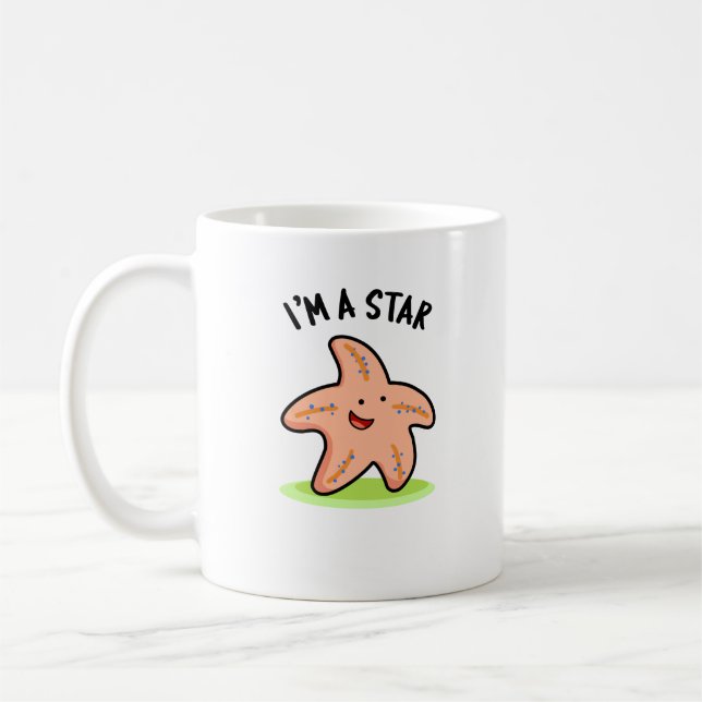 Ich bin ein Star Funny Starfish Pun Kaffeetasse (Links)