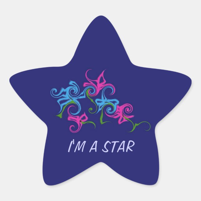 Ich bin ein Star Stern-Aufkleber (Vorderseite)