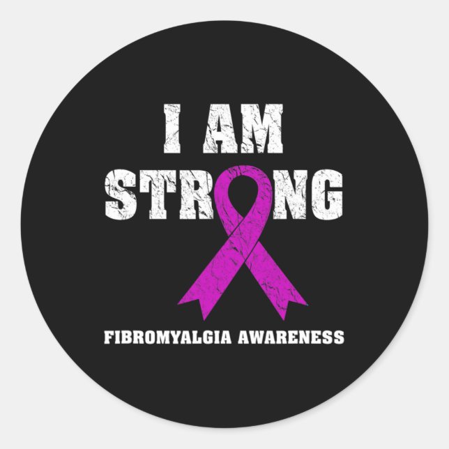 Ich bin ein starkes Fibromyalgie-Bewusstsein 1 Runder Aufkleber (Vorderseite)