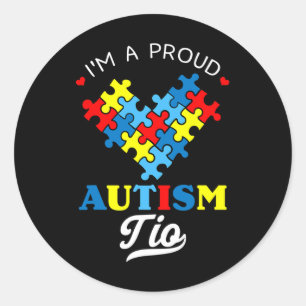 Ich bin ein stolzer Autism Tio Autism Bewusstsein Runder Aufkleber