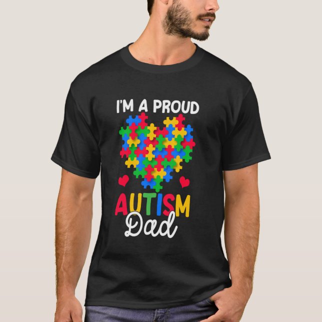 Ich bin ein stolzer Autism Vater Mutter Autism Bew T-Shirt (Vorderseite)