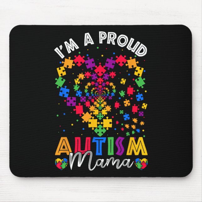 Ich bin ein stolzer Autismus Mama Oma Autismus Awa Mousepad (Vorne)
