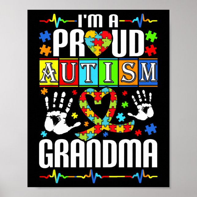 Ich bin ein stolzer Autismus Oma Support Autists A Poster (Vorne)