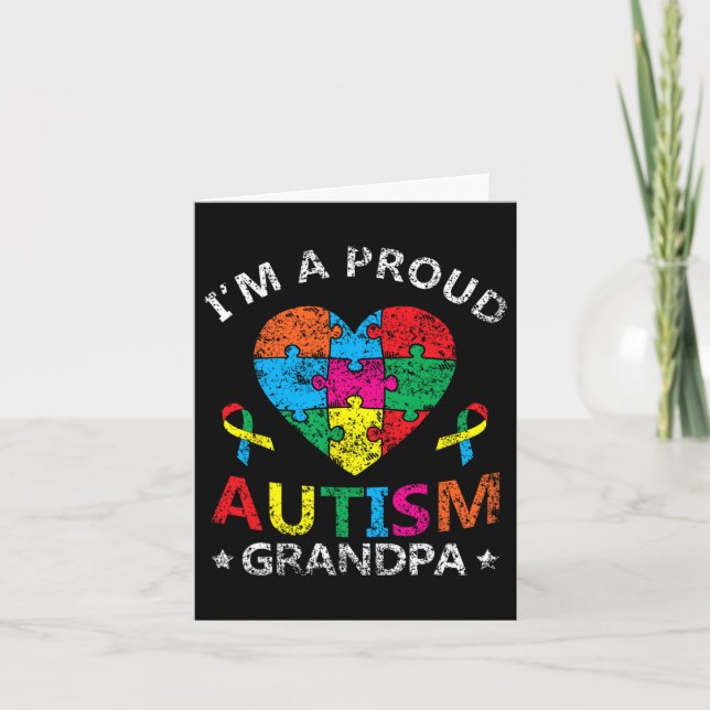 Ich bin ein stolzer Autismus Opa Support Autists A Karte (Vorderseite)