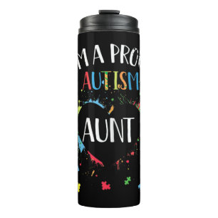 Ich bin ein stolzer Autismus Tante Autismus Awaren Thermosbecher