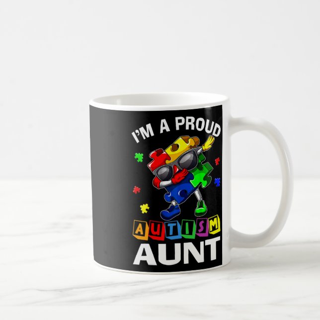 Ich bin ein stolzer Autismus Tante Autismus Bewuss Kaffeetasse (Rechts)