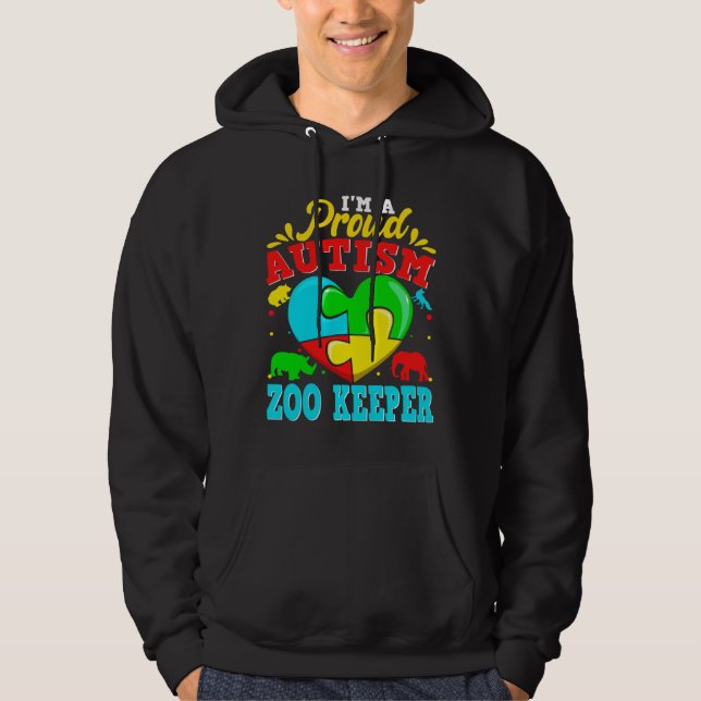 Ich bin ein stolzer Autismus Zoologe Puzzle Herz A Hoodie (Vorderseite)