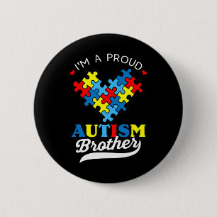 Ich bin ein stolzer Bruder Autism Awareness Herz A Button