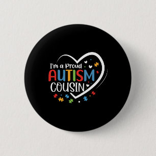 Ich bin ein stolzer Cousin Liebesherz Autismus-Bew Button