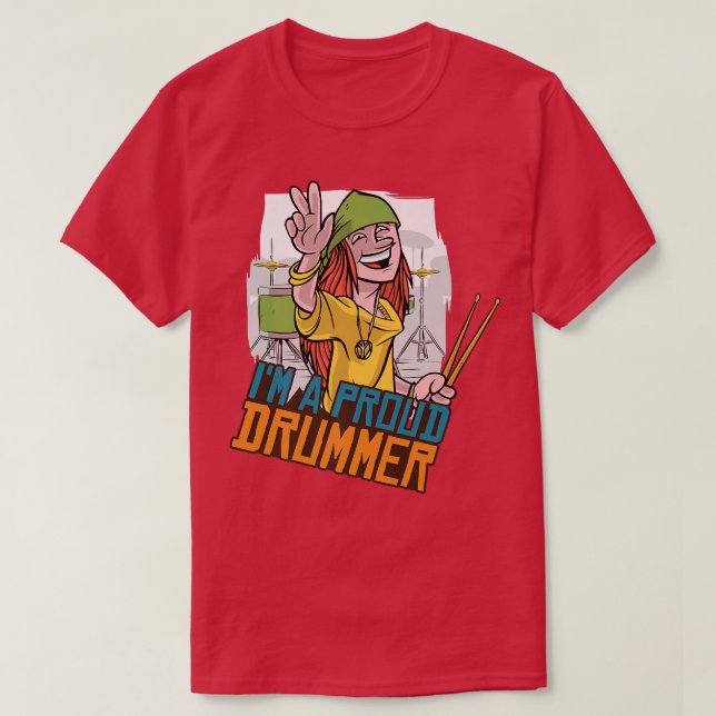Ich bin ein stolzer Drummer - Schlagzeug treffen - T-Shirt (Design vorne)