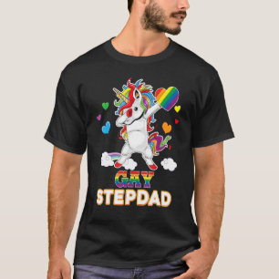 Ich bin ein stolzer Gay Stepdad Pride Dabbing Unic T-Shirt