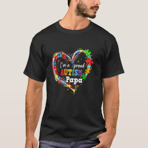 Ich bin ein stolzer Papa Liebes Herz Autismus-Bewu T-Shirt