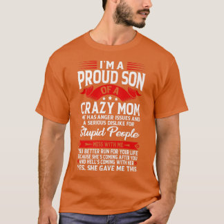 Ich bin ein stolzer Sohn einer Mama Funny Mama Spr T-Shirt