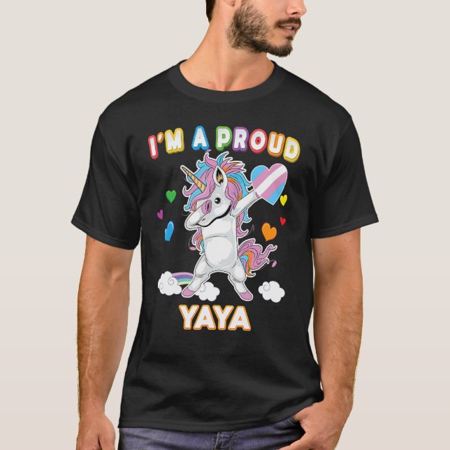 Ich bin ein stolzer Transgender Yaya LGBbt Pride D T-Shirt (Vorderseite)