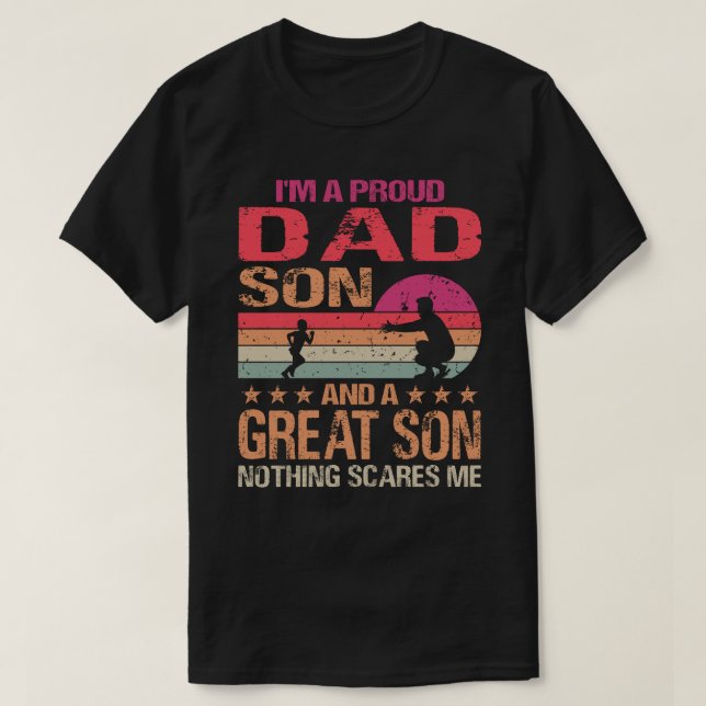 Ich bin ein stolzer Vater Großer Sohn Nichts stört T-Shirt (Design vorne)