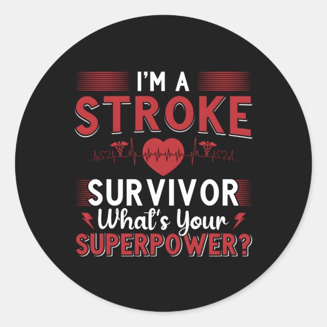Ich bin ein Stroke Survivor Stroke Sensibilität wi Runder Aufkleber (Vorderseite)