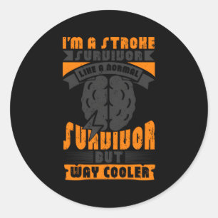Ich bin ein Stroke Survivor wie ein normaler Survi Runder Aufkleber