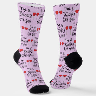 Ich bin ein Sucker für dich Schwarze Fassung Socken