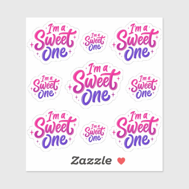 Ich bin ein süß-rosa Lila Aufkleber (Blatt)