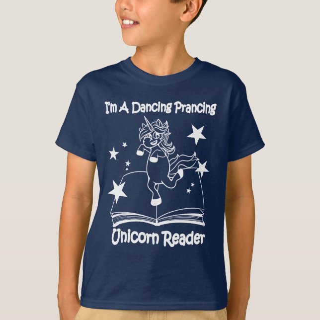 Ich bin ein tanzender T - Shirt, der Unicorn-Leser T-Shirt (Vorderseite)