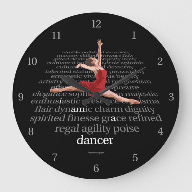 Ich bin ein Tänzer Große Wanduhr (Vorderseite)