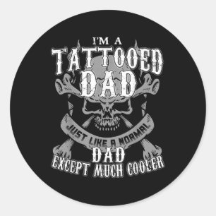 Ich bin ein tätowierter Vater für Vater haben Tatt Runder Aufkleber