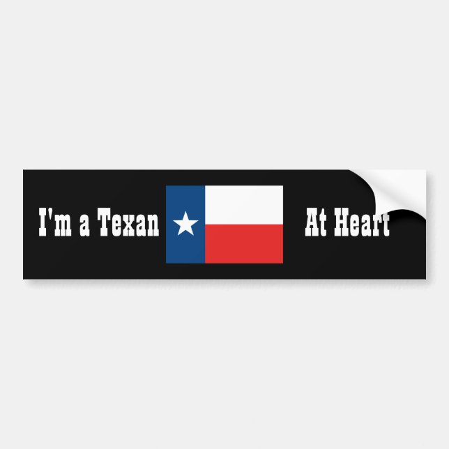 Ich bin ein Texan am Herzen Autoaufkleber (Vorne)