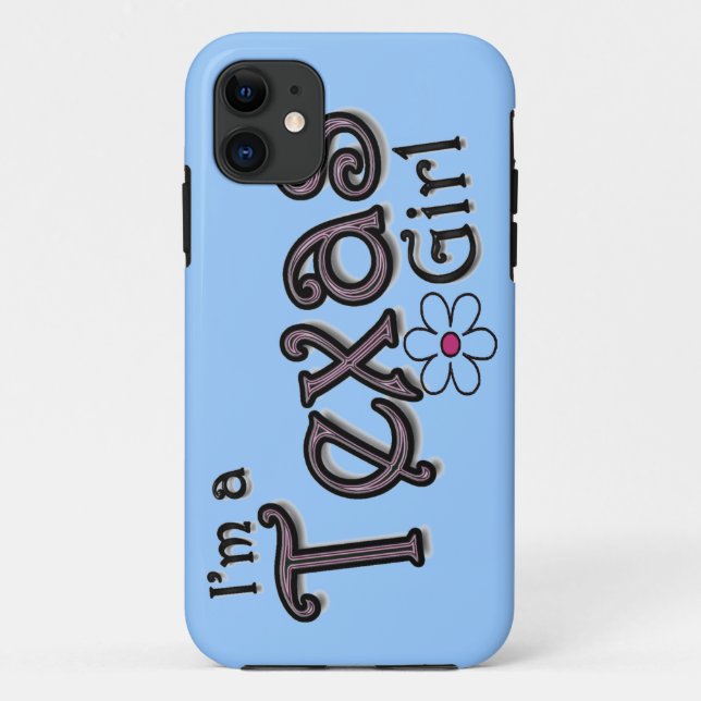 Ich bin ein Texas-Mädchen, Blume, blaue iPhone Case-Mate iPhone Hülle (Rückseite)