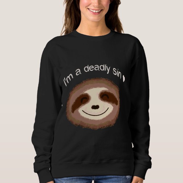 Ich bin ein tödlicher, seidischer Leuchttext Sweatshirt (Vorderseite)