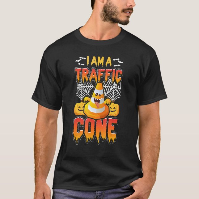 Ich bin ein Traffic Cone Orange Lazy Easy Costume  T-Shirt (Vorderseite)
