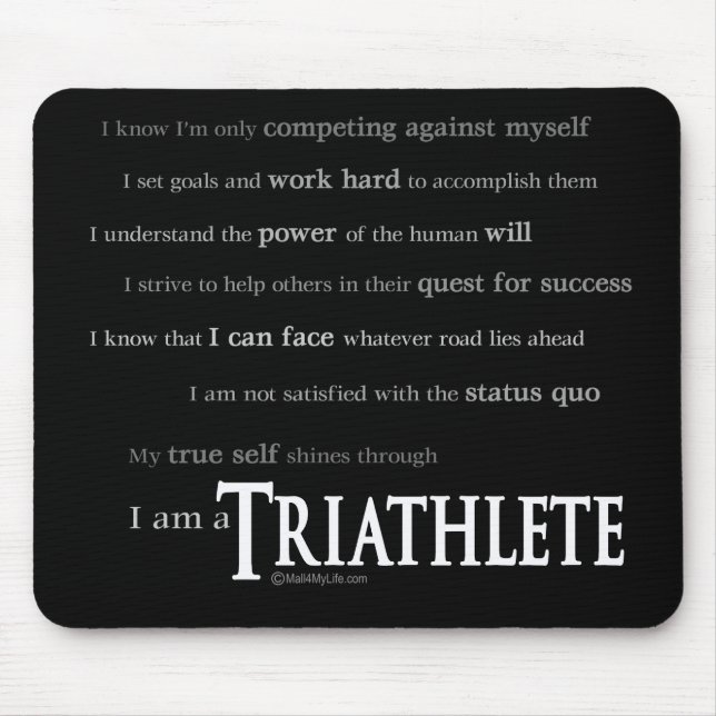 Ich bin ein Triathlete Mousepad (Vorne)