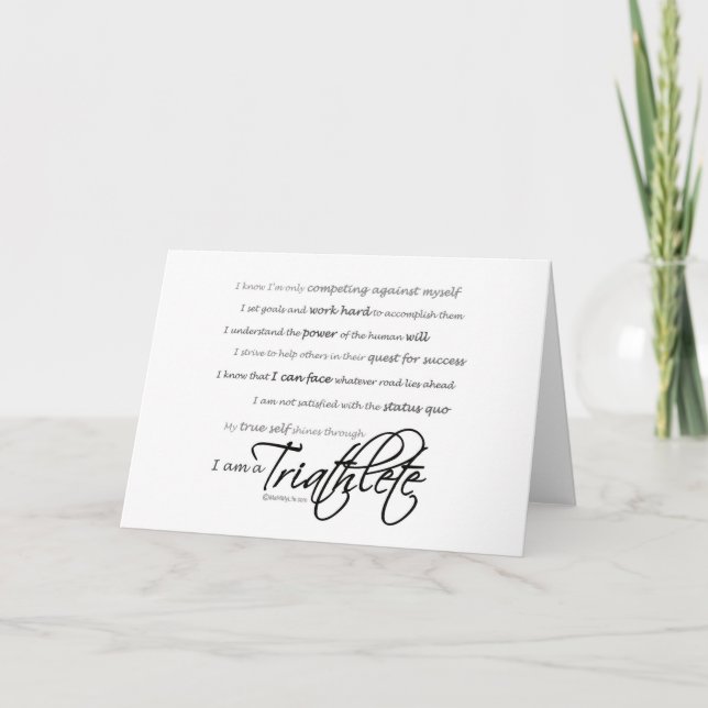 Ich bin ein Triathlete - Skript Karte (Vorderseite)