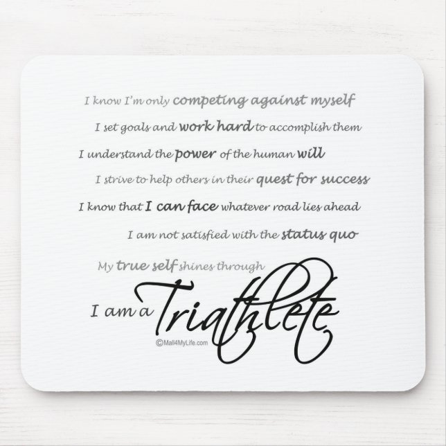 Ich bin ein Triathlete - Skript Mousepad (Vorne)