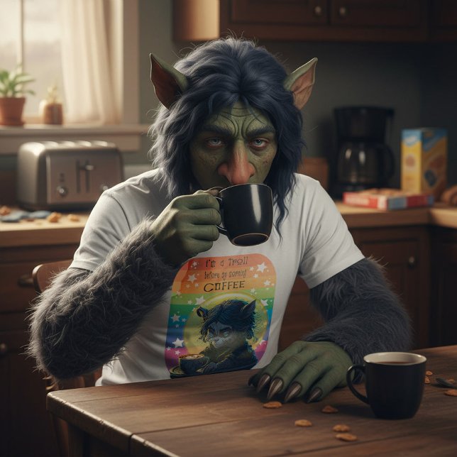 Ich bin ein Troll vor meinem Kaffee T-Shirt (Von Creator hochgeladen)