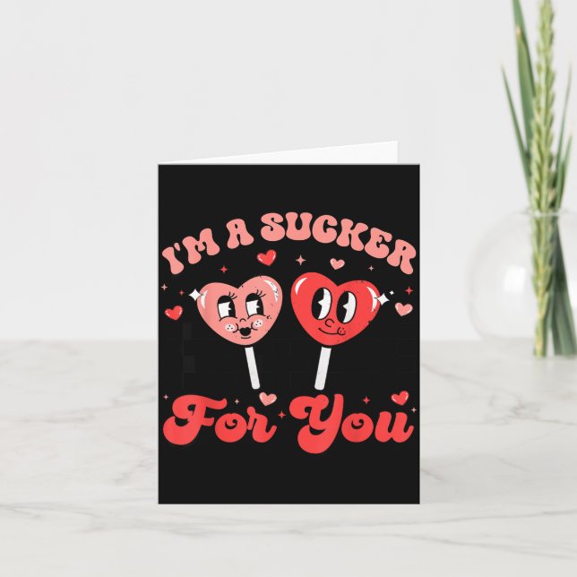 Ich bin ein Trottel für dich Candy Heart Groovy Re Karte (Vorderseite)