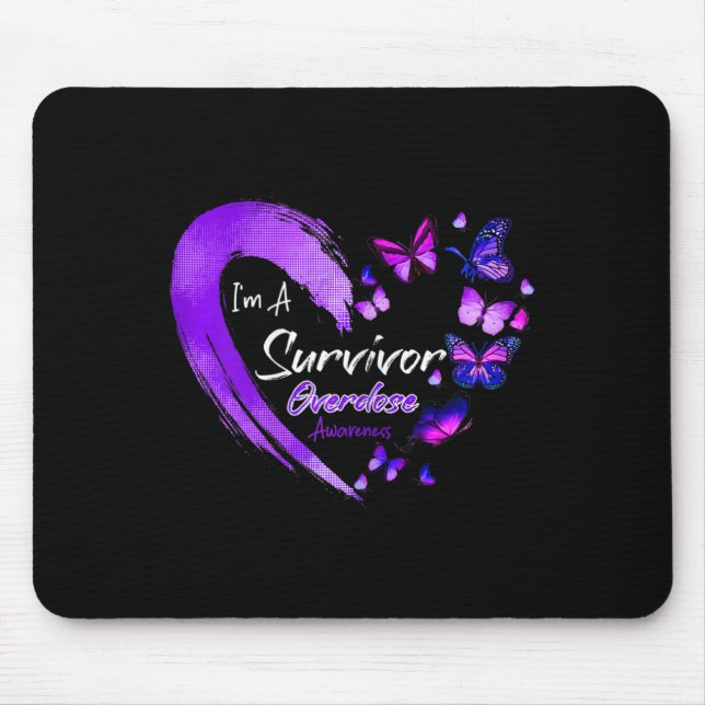 Ich bin ein Überdosis-Bewusstsein Lila Schmetterli Mousepad (Vorne)