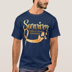 Ich bin ein Überlebender Butterfly Childhood Cance T-Shirt