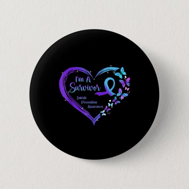Ich bin ein Überlebender der Schmetterlingsherz Su Button (Vorderseite)