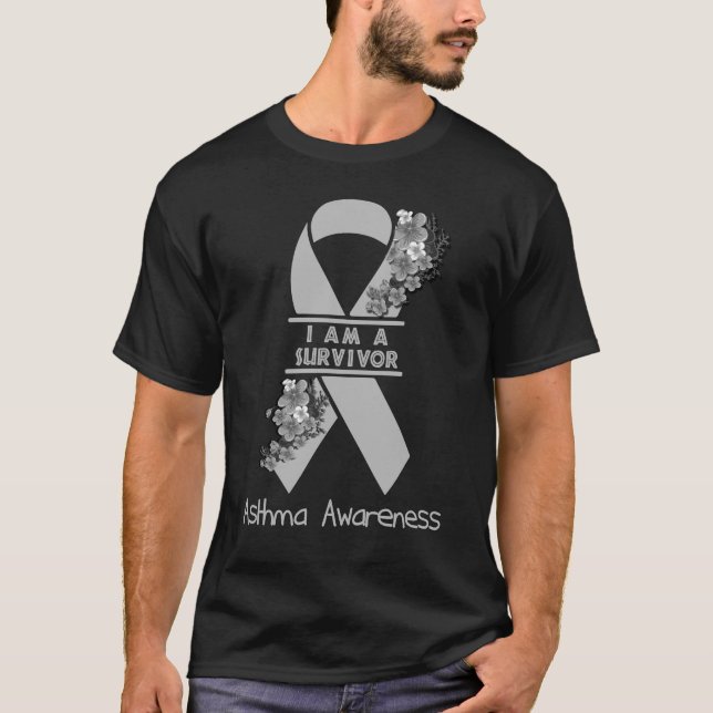 Ich bin ein Überlebender des ASTHMA Bewusstsein T-Shirt (Vorderseite)