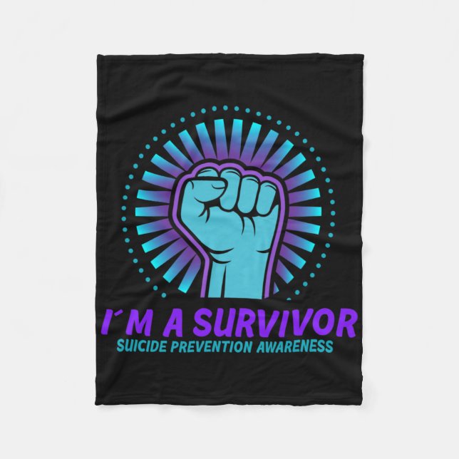 Ich bin ein Überlebender des Bewusstseins für Suiz Fleecedecke (Vorderseite)