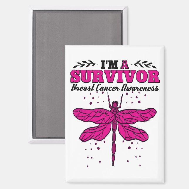Ich bin ein Überlebender des Brustkrebses der Libe Magnet (Vorderseite/Rückseite)