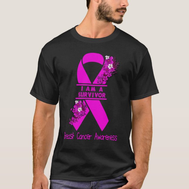 Ich bin ein Überlebender des Brustkrebses T-Shirt (Vorderseite)