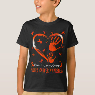 Ich bin ein Überlebender Herz grünes Band mit Händ T-Shirt