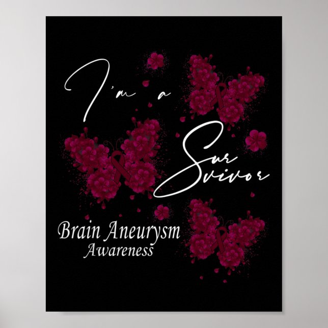Ich bin ein Überlebender Hirnaneurysma-Bewusstsein Poster (Vorne)