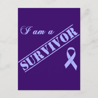 Ich bin ein Überlebender - Lavendel Ribbon Allgeme Postkarte