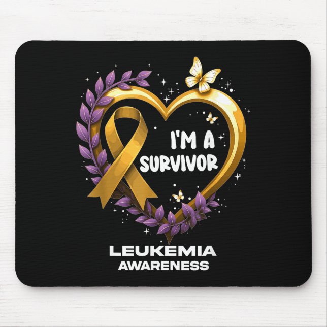Ich bin ein Überlebender Leukämie-Bewusstsein Mousepad (Vorne)