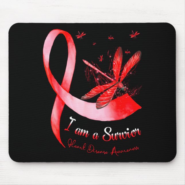 Ich bin ein Überlebender Monat der Herzkrankheiten Mousepad (Vorne)